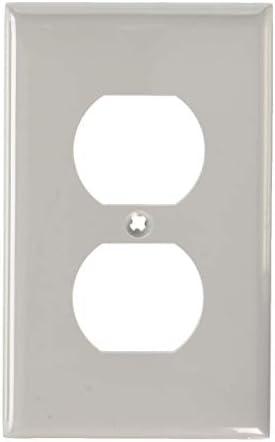 Leviton 1-Gang Duplex Outlet/Receptacle Wallplate, Standard Size, Thermoplastic Nylon, 80703, Brown, Pack of 20