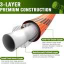 Garden Hose 50 ft, Water Hose Heavy Duty, Flexible Lightweight Non-Expanding Hose with 10 Function Sprayer, Leak-Proof, Burst-Resistant, High-Pressure, Anti-Kink, Garden Gifts for Men Women