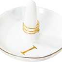 oskas Engagement Gift Marble Ring Dish Holder with Personalized Initials Monogrammed,Decorative Trinket Jewelry Tray,4 Inch,Ceramic
