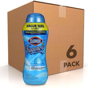 Clorox Fraganzia Scent Booster Crystals, Morning Sky, 70 Oz Bottle, 6-Pack | Add directly to washer with detergent, works in standard and high-efficiency machines, large refill size