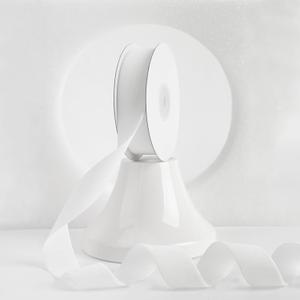 MEEDEE White Velvet Ribbon 1 Inch Single Face Nylon Velvet Ribbon 2 Rolls 20 Yards White Ribbons for Christmas Tree, Gift Wrappig, Rustic Wreath, Velvet Bow Making, Floral Bouquets, Home Decor