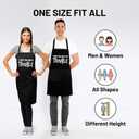 Funny Couple Aprons - Gift Ideas For Her Him - Wedding, Engagement, Bridal, Birthday; Kitchen Cooking Set (I Get Us Into Trouble (Black/Black))