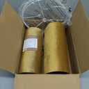 GOSO Tall Drum Natural Velvet Yellow Lamp Shades Set of 2- Lampshades for Table Lamps-9.8*9.8*10.8 inch (Spider) Small Drum Shade-Modern Lampshade-DIY Shade-Replacement,Easy Assembly-Handcraft-Rustic