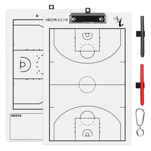 HIGHRAZON Basketball Coaches Clipboard, White Double-Sided Dry Erase Coach Clipboard, Basketball Whiteboard for Coaches, White Board with Marker for Coaches Gift