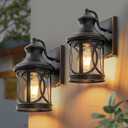 2-Pack Outdoor Wall Sconce Lights, Oil-Rubbed Bronze Exterior Lighting Fixtures with Glass Shade, Waterproof E26 Base Outdoor Lights for House Porch Garage Patio Lamps (9.75in.)