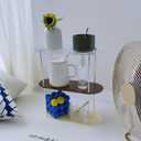 Benkyo Bathroom Vanity Organizer Perfume Organizer for Dresser countertop Makeup Counter Shelf Desktop Shelf Storage Organizers for Kitchen3 TierBrow+Yellow+Clear