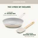 GreenPan Dover 8 Frying Pan Skillet with Spatula, Non-Toxic PFAS-Free Ceramic Nonstick Coating, Sear Saute Fry Egg Omlete, Dishwasher & Oven Safe, Stay Cool Handle, Easy Pour Rims, Cream White