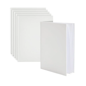 Paper Junkie 6 Pack 8.5x11 inch White Blank Hardcover Books for Kids to Write Stories, Unlined Scrapbook and Journal - 18 Sheets/36 Pages Each