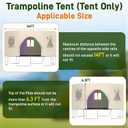 14FT Trampoline Tent Cover (Tent ONLY) Fits 6 Straight Poles with LED Light