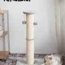 Cat Scratching Post 34 Inches Large Sturdy Cat Post with Replaceable Sisal Scratcher and Hanging Ball Scratching Post for Indoor Cats Adult Grey