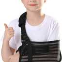 Fotgok Kids Arm Sling for Shoulder Injury with Removable Shoulder Strap, Breathable Mesh Shoulder Immobilizer for Boys and Girls (Small)