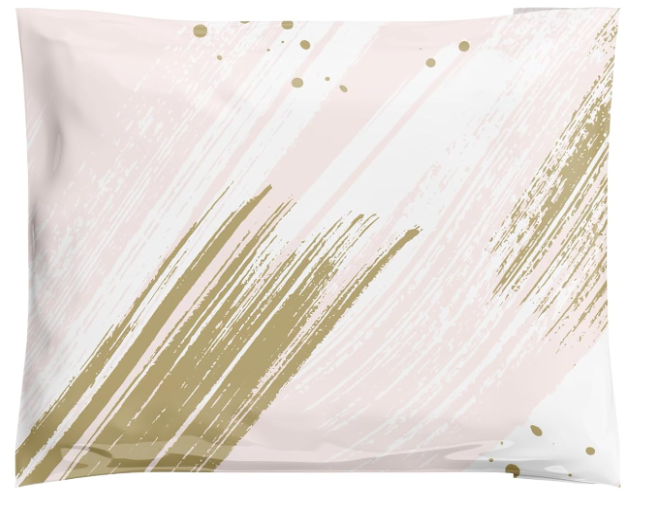 Poly Mailers 10x13 28 Pack | Self-Sealing Shipping Bags Envelopes for Small Business | Waterproof Durable Packaging | Variety Sample Pack | Thank You Floral Cat Gold | à la mode Mailers