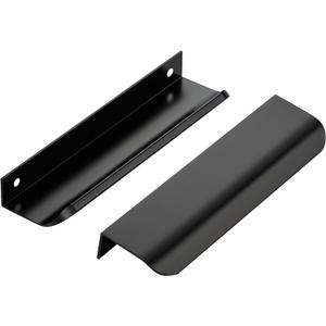 Ravinte Hardware 8 Pack Black Cabinet Handles, 5.9 Inch (150mm) Finger Edge Pulls, 5 Inch Hole Center, Finger Pulls for Cabinets