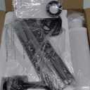 Ambimall Modern Standing Floor Lamp for Living Room & Bedroom with 3 Color Temperatures Bulb & Pull Chain Switch, 60" Tall with Beige Shade & Black Pole