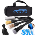 7PCS Car Detailing Brush Set, Ultra Soft Boars Hair Car Interior Detailing Brushes, Car Interior Detailing Kit, Car Cleaning Gel Supplies Kit, Car Dust Brush, Car Accessories for Truck, Suv, Interior