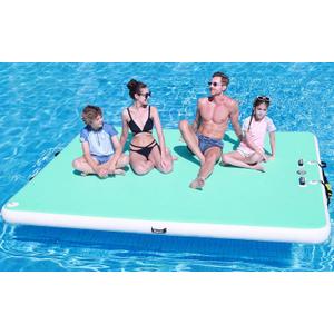FBSPORT Inflatable Floating Dock Lake Floats for Adults, Floating Docks Platform Island Raft, Non-Slip Inflatable Water Dock Mat for Pool Beach Ocean 10ft 8ft 6ft