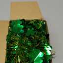 50FT St Patrick's Day Tinsel Garland, Green Gold Shamrock Clover Garland, Shiny Metallic Hanging Shamrock Streamer St Patricks Day Decorations Irish Decor