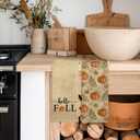 Vintage Fall Pumpkin Kitchen Towels Set of 2, Retro Hello Fall Dish Tea Towels for Kitchen, Farmhouse Autumn Pumpkins Leaf Decorative Hand Towels for Bathroom, 16x24 Inch
