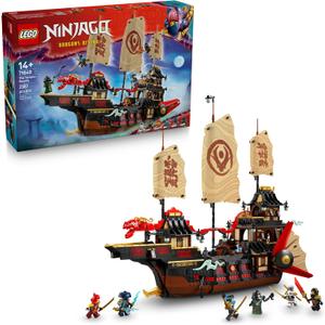 LEGO NINJAGO The Temple Bounty Building Toy - Multi-Level Boat W/6 Ninja Toy Minifigures for Kids, Ages 14+ - Model Building Kit with Display Stand - Dragons Rising Gift for Teen Boys & Girls - 71848