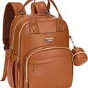 RUVALINO Diaper Bag Backpack, Multifunction Travel Pack Maternity Baby Changing Bags, Large Capacity, Waterproof, Brown