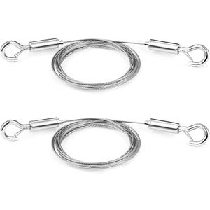 Adjustable Picture Hanging Wire 2PCS Mirror Frame Kit 2m x1.5mm Heavy Duty Stainless Steel Rope for Mirror Hanging Hardware,Light Lamp,Billboards,Basket Flowerpot Hold Up to 20kg