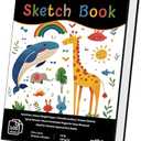 MLIJIA 9"x12" Sketchbook, HardCover with Zoo-Themed Hardbound Design, 100 Sheets(73lb/120gsm) with Tear-Out Pages, Art Supplies for Drawing, Art Class Students, Spiral Bound School Drawing Pad