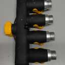 Melnor 65135AMZ 4 Way Lever Flow Through Valve Connector Bundle, Yellow, Black