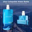 Membrane Solutions Collapsible Water Bottle 23oz, Foldable Pouch Water Bottle with Carabiner, BPA-Free, Leakproof for Traveling Camping Hiking Cycling Yoga Sports Outdoor Essentials
