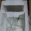 Ceramic and Glass Tabletop Fountain for Indoor and Home Decoration Table Desk Office Patio White