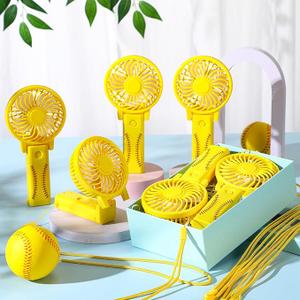 K-2 PORTABLE Softball Handheld Fans Bulk with Lanyard Small Softball Personal Fan Favor for Team Gift Outdoor Sport Game Cooling Favors, Battery Not Include, SMALL FAN, 1 PC