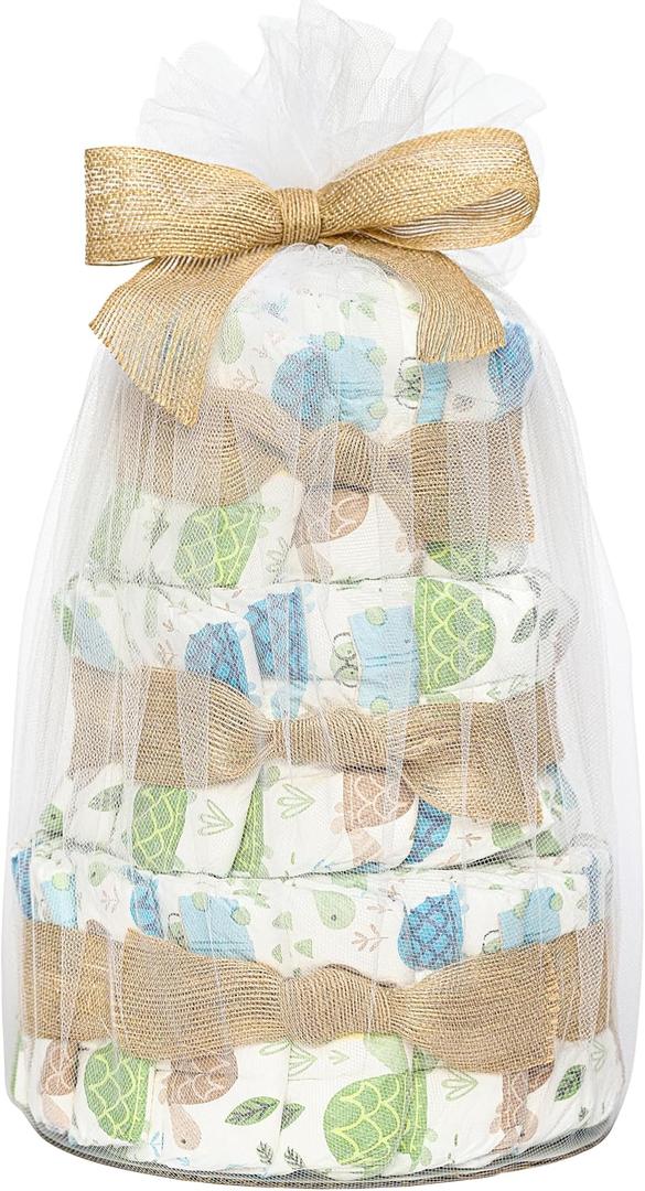 The Honest Company Diaper Cake, Diapers Baby Personal Care Plant-Based Wipes Turtle Time Regular Size 1 8-14 lbs 35 Count