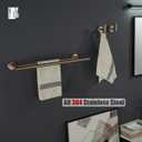 JQK Double Towel Bar Champagne Bronze, 19 Inch 304 Stainless Steel Thicken 0.8mm Towel Rack Bathroom, Towel Holder Wall Mount, Useable Length 16 Inch, TB100L16-CB