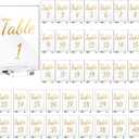 Tuanse 40 Pack Gold Acrylic Wedding Table Numbers 1-40 Clear Stand with Calligraphy Holders - 4 x 6 Inch Acrylic Table Signs for Wedding Reception Centerpieces