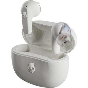 Skullcandy Rail Wireless Earbuds, Bluetooth Headphones, Noise Isolating Fit, Up to 42 Hours Battery, IP55 Sweat and Water Resistant, Microphone for iPhone Android - Bone
