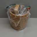 Teenyyou 3 Pcs Rattan Bathroom Accessories Set Wicker Handwoven Trash Can Basket Waste Paper Basket Square Tissue Box Holder Toilet Vanity Tray for Kitchen Office Organizer Decorative(Natural)