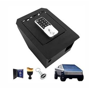Center Console Safe Vault - Xdeer Console Gun Safe Box Compatible with Tesla Cybertruck 2024, 4 Digit Combination Lock with Key