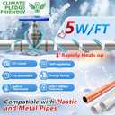 HEATIT 5JHSF 120Ft Heat Trace Cable for Pipes, Self Regulating Water Pipe Heat Tape, Pre-assembled Heat Cable, ETL Listed, 120V