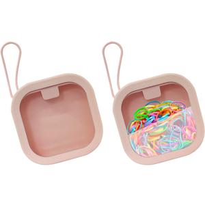 2 Pack Hair Tie Organizer BoxesPortable Travel Hair Accessory Storage Organizer for Girls Womens Hair Tie , Cotton Swab ,Small Items Accessories Holder Containers