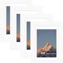 4x6 Picture Frame Set of 4 with Real Glass, Wall & Tabletop Display, 4x6 in