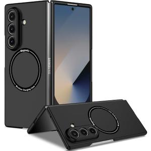 Compatible with Magsafe Case for Samsung Galaxy Z Fold 7, Luxury Magnetic Shockproof Anti Scratch Slim with Hinge Protection Protective Cover for Galaxy Z Fold 7.Case Black