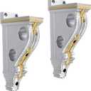 2pcs Drapery Sconces Silver Curtain Rod Holders Brackets with 1-4/7 Inch Diameter Double Holes for Window Decoration (Silver + Gold)