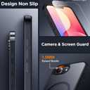 SPIDERCASE Designed for iPhone 16e Case, Magnetic Translucent Matte Case with 2PCS Tempered Glass Screen Protector Slim Phone Case for iPhone 16E 6.1'', Black