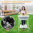 BWOGUE 2 in 1 Portable Dog Bath Tub Elevated Collapsible Dog Bathtub Washing Station with Drainage Hole for Bathing, Shower and Grooming, Pet Tub for Puppy Small Medium Dogs Indoor and Outdoor