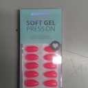 BTArtbox Press On Nails Short - Hot Pink Almond Summer Press On Nails with Glue for Women, Opaque Soft Gel Glue On Nails in 16 Sizes - 32 Stick On Nails Kit, Power Pink