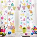 5 x Easter Decoration Window Clings for Glass Window Wall Decorations Rabbit Eggs Bunny Carrot Sticker Decals for Spring Holiday Art Decor