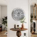 SHYFOY Crushed Diamond Wall Clock 24" Round Luxury Wall Clock with Mirror Glass, Elegant Roman Numerals, Quiet Movement, Large Decorative Wall Clocks for Living Room, Dining Room, Office