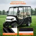 Golf Cart Cover 4 Passenger with Clear PVC Windows, 420D Heavy Duty Waterproof Golf Cart Seat Cover for 86" Roof Yamaha EZGO Club Car, Windproof All-Weather Golf Cart Accessories