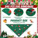 Aliceset 240 Pcs Christmas Dog Bandana Bulks Red Green Xmas Tree Santa Hat Snowflake Patterns Dog Kerchief Set Bibs Triangle Pet Scarf Soft Gifts Cat Costume Accessories for Small and Medium Puppy