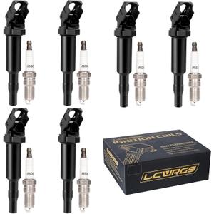 Set of 6 Ignition Coil Packs & Iridium Spark Plugs For BMW 328i 528i 330i 530i X3 X5 128i 2007 2008 2009 2010 2011 2012 2013 3.0 L6 Replace UF592 0221504470