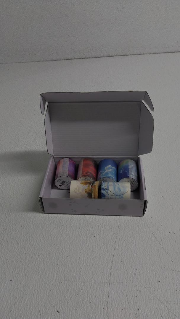 Pack of 6: 1) Cloud Washi Tape Set, 4 Rolls Wide Washi Tape Stickers;  2) 2 Rolls Washi Tape Stickers Set, Assorted Watercolor Seasons Mountain Seaside Landscape Scenes Stickers for Junk Journaling, Art Crafts, Scrapbooking, Bujo DIY Supplies